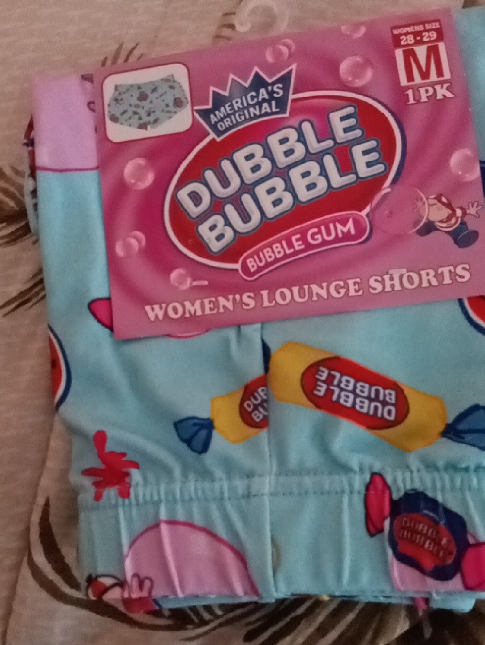 Dubble Bubble Women's Lounge Shorts - Light Blue Candy Print